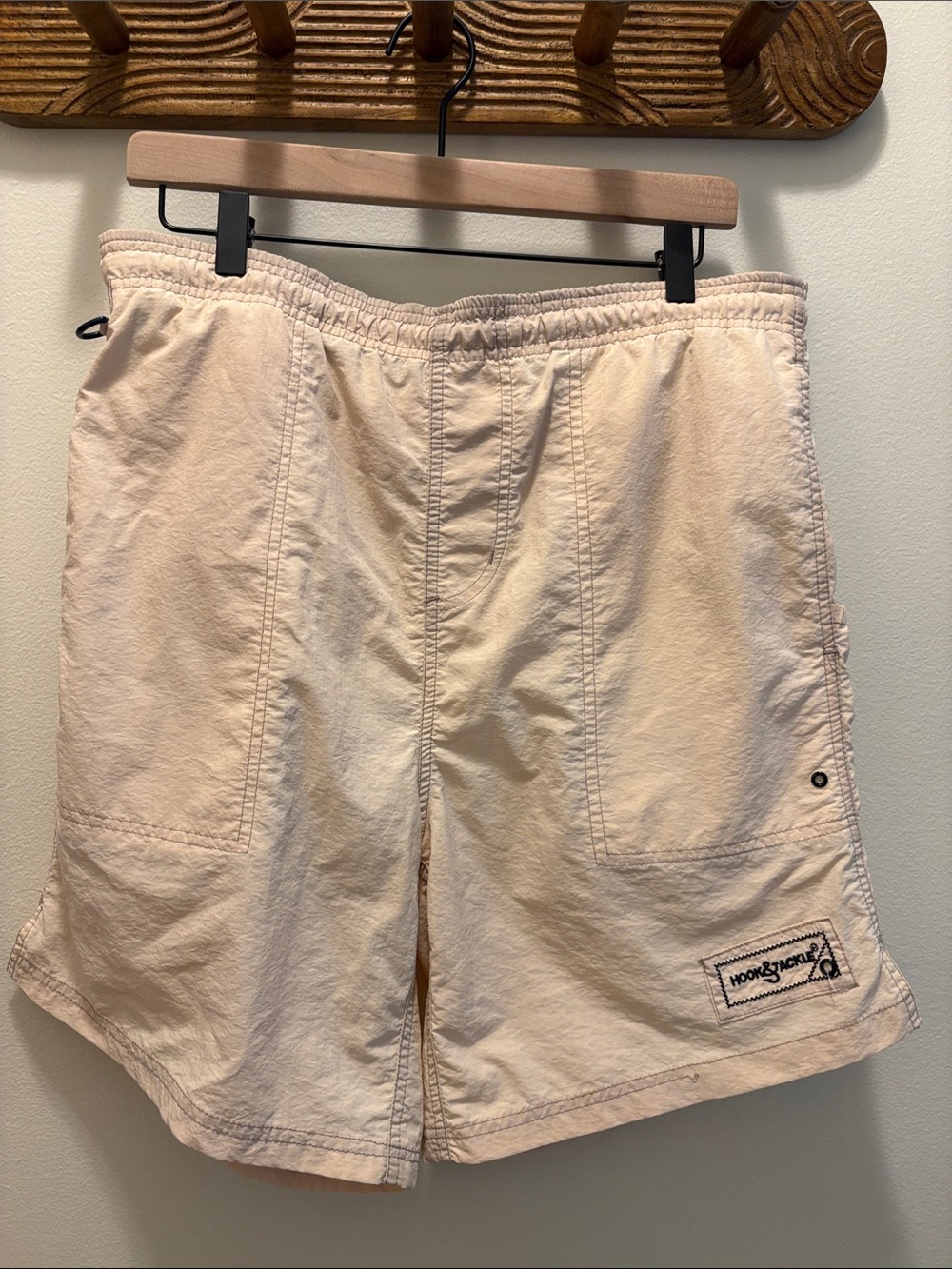 Hook & Tackle Men's Cream Hybrid Shorts with Elastic Waist